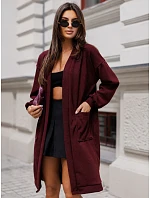Kardigan damski oversize z bordowy model 22366717 - FashionStreet