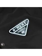 Tenká čierna dámska bunda s podšívkou (B8119-1)