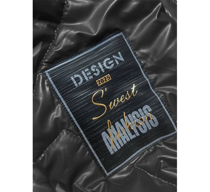 Čierna prešívaná bunda na patentky (B8179-1) Čierna prešívaná bunda na patentky (B8179-1)