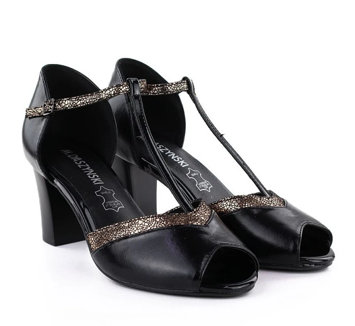 Lodičky s otvorenou špičkou čierne M.Daszynski SA107-37