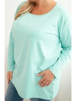 Dámská blůza Plus Size s lodičkovým výstřihem mátová