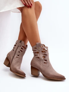 Kožené boty s  Beige model 21651317 - Maciejka