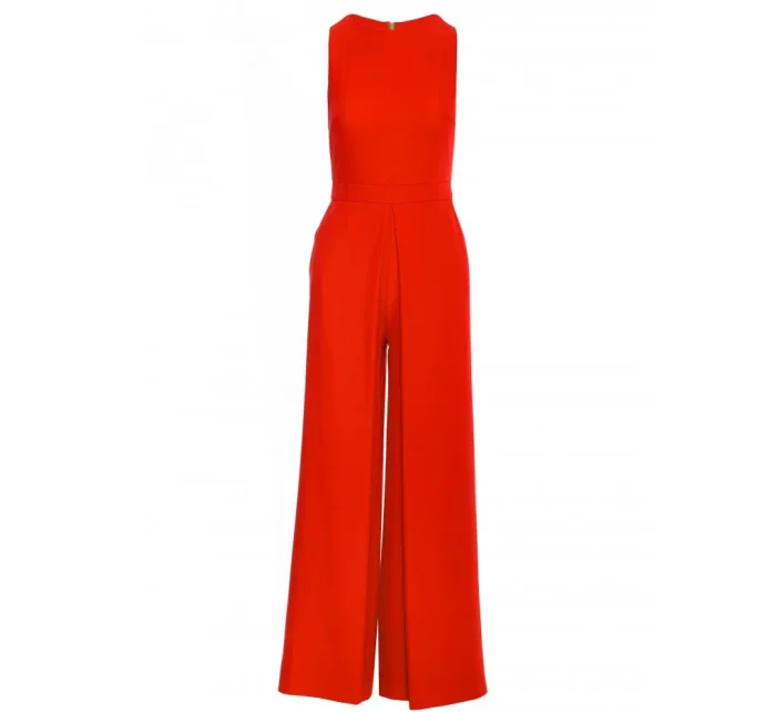 K184 Kombinéza so širokými nohavicami - koralová