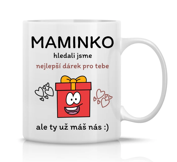 NEJLEPŠÍ DÁREK PRO MAMINKU - klasický bílý keramický hrníček 300 ml