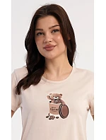 Dámské pyžamo šortky Méďa Coffee Dámské pyžamo šortky Méďa Coffee