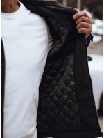 Pánska prechodná bunda s kapucňou čierna FashionStreet TX4915 Pánska prechodná bunda s kapucňou čierna FashionStreet TX4915