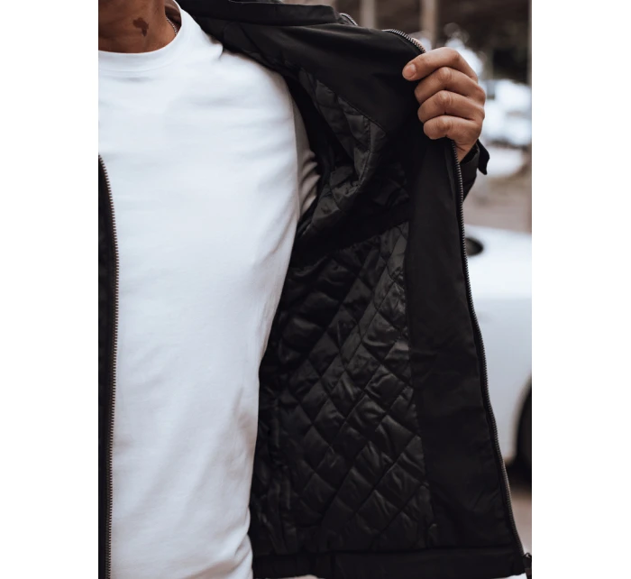 Pánska prechodná bunda s kapucňou čierna FashionStreet TX4915 Pánska prechodná bunda s kapucňou čierna FashionStreet TX4915