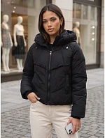 Dámská zimní prošívaná bunda s kapucí, černá, FashionStreet TY6082 Dámská zimní prošívaná bunda s kapucí, černá, FashionStreet TY6082