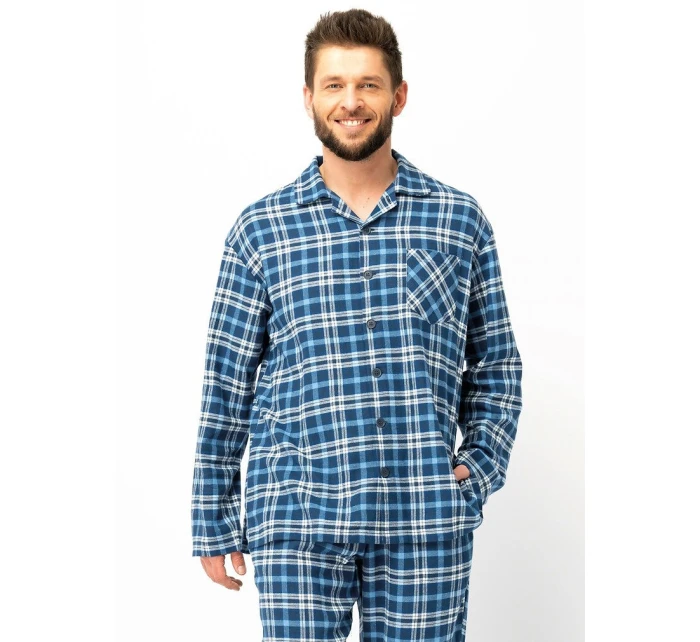 Pánske pyžamo Key MNS 492 B25 dĺžka/r M-2XL so zipsom