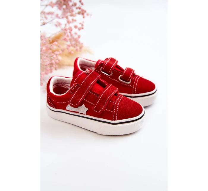 Klasické dětské tenisky se suchým zipem Červené model 21579004 - Boto Klasické dětské tenisky se suchým zipem Červené model 21579004 - Boto