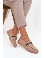 Mokasyny Loafersy Dámské Z Eko Zamszu Béžové Darwen Mokasyny Loafersy Dámské Z Eko Zamszu Béžové Darwen
