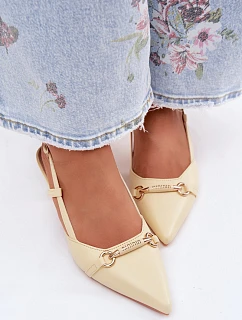 Ženské sandály na podpatku se  Žluté model 22122523 - Boto