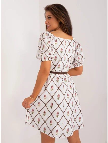 LK SK 509406 šaty.31 bielo-hnedá