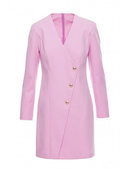 Šaty model 22313034 Blazer se zlatým knoflíkem – bonbónově růžové - Moe
