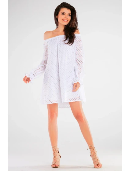 Denné šaty A435 Biela - Awama