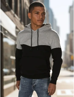 Pánská základní mikina s kapucí světle šedá Dstreet model 21985901 - FashionStreet