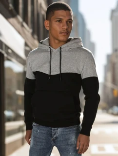 Pánska základná mikina s kapucňou svetlo šedá FashionStreet BX5875