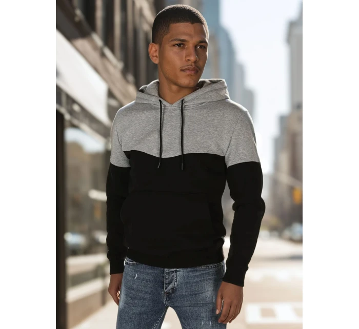 Pánská základní mikina s kapucí světle šedá Dstreet model 21985901 - FashionStreet