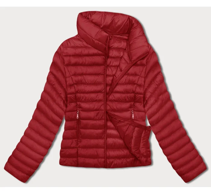 Červená prešívaná dámska bunda so stojačikom (16M9111-270)