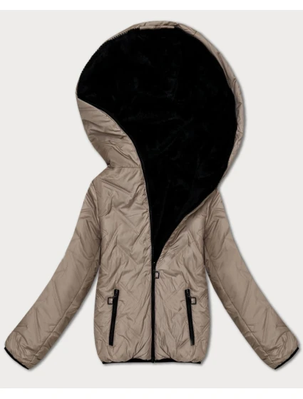 Béžovo-čierna obojstranná dámska prechodná bunda S'West (B8546-1201)