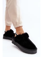 Skórzane Zamszowe Kapcie Damskie Na Platformie Z Futerkiem Czarne Sophienne Skórzane Zamszowe Kapcie Damskie Na Platformie Z Futerkiem Czarne Sophienne