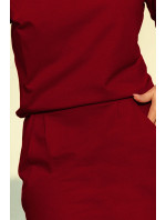 Numoco Mikinové šaty s výstrihom na chrbte - bordové