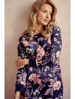 Dámska nočná košeľa 3060 VENUS tm. modrá so vzorom - Taro