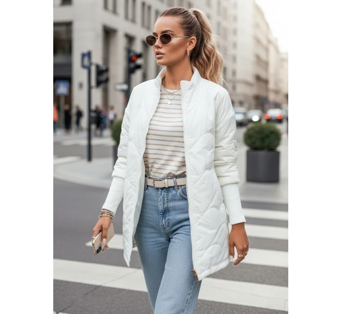 Dámska prešívaná bunda ARANA ecru FashionStreet TY3616