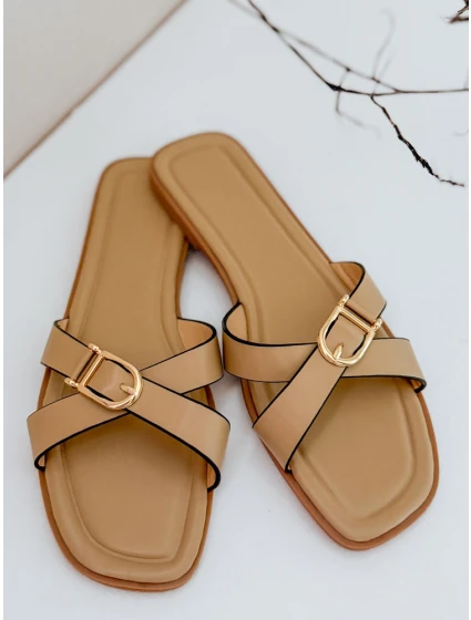 Dámské žabky khaki model 21990188 - Dstreet Dámské žabky khaki model 21990188 - Dstreet