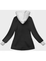 Čierna dámska mikina so svetríkovou kapucňou (AMG-312A) Čierna dámska mikina so svetríkovou kapucňou (AMG-312A)