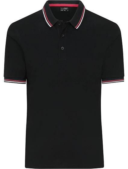 Daiber JN 1306 Pánske polo tričko z hrubého piqué s prúžkami 02.1306 čierne/biele/červené Daiber JN 1306 Pánske polo tričko z hrubého piqué s prúžkami 02.1306 čierne/biele/červené