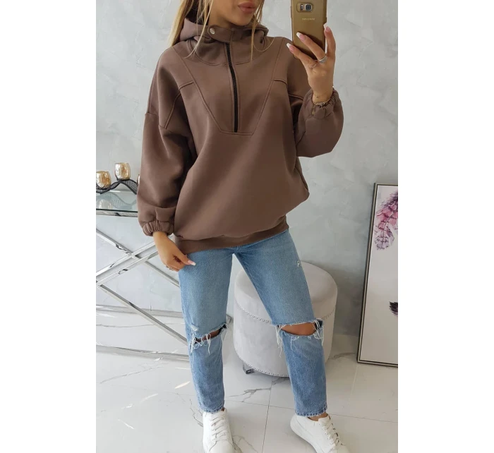 Mikina s kapucňou mocca