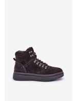 Semišové pánské zateplené kotníkové boty Big Star model 21675404 hnědé - Big Star Shoes