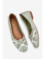 Dámské Kožené Baleríny model 21693673 Mátové - Maciejka
