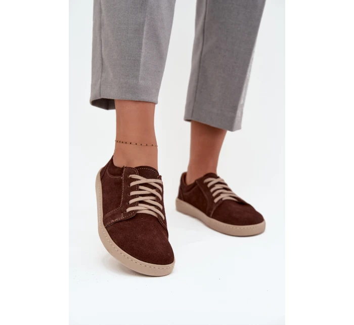 model 21712724 typu barefoot z přírodního semiše 314 čokoládové - Zazoo