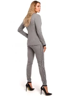 M459 Blejzer s pruhovanými rebrovanými manžetami - čierny