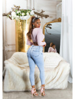 Sexy Highwaist distressed Jeans light acid washed