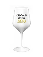 ČISTENIE ČAKÁ, ALE VÍNO ZÍSKA - biely nerozbitný pohár na víno 470 ml ČISTENIE ČAKÁ, ALE VÍNO ZÍSKA - biely nerozbitný pohár na víno 470 ml