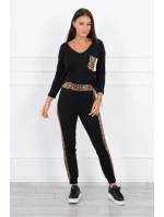 Sada s leopardím potlačou čierna Sada s leopardím potlačou čierna