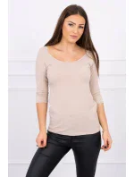 Halenka s kulatým výstřihem béžová Halenka s kulatým výstřihem béžová