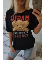 model 18746366 halenka s potiskem černá - K-Fashion