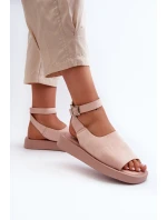 Wygodne Sandały Damskie Na Platformie Różowe Rubie Wygodne Sandały Damskie Na Platformie Różowe Rubie