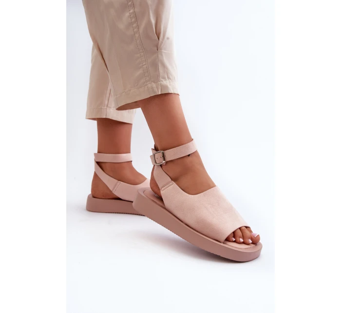 Wygodne Sandały Damskie Na Platformie Różowe Rubie Wygodne Sandały Damskie Na Platformie Różowe Rubie