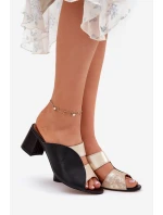 Kožené Dámské Klapky Na Podpatku model 21697462 - Maciejka