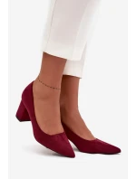 Czółenka Damskie Ze Szpiczastymi Noskami Na Słupku Bordowe Pavira Czółenka Damskie Ze Szpiczastymi Noskami Na Słupku Bordowe Pavira