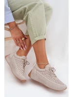 Kožené dámské tenisky s síťovinou Sergio Leone SP-013 šedé