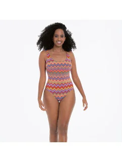 Dámske jednodielne plavky 7718 M3 modro-oranžové - Anita
