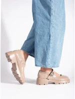 Originálne dámske hnedé mokasíny na platforme Originálne dámske hnedé mokasíny na platforme