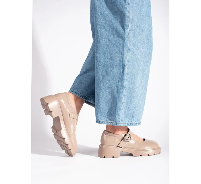 Originálne dámske hnedé mokasíny na platforme Originálne dámske hnedé mokasíny na platforme