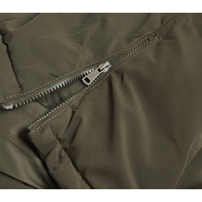 Dámska zimná bunda parka v khaki farbe (CAN-588BIG)